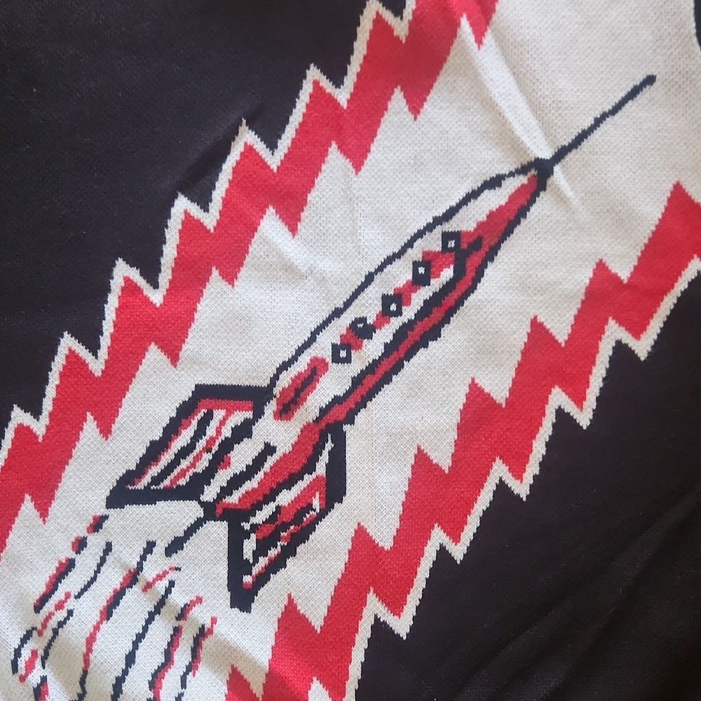 Black and Red Rocket Graphic Women's Top - Picture 2 of 6